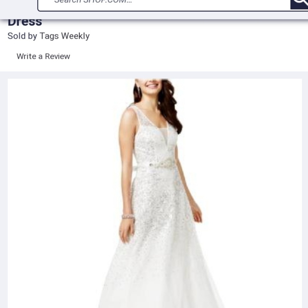 Say Yes to the Prom Womens Sequined Gown Dress